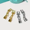 Stud Pure 925 Sterling Silver Jewelry for Women Long Drop Lock Earrings Luxcy Party Fine Costume Gold Color5648517