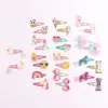 10SSet / Lot Girls Födelsedag BB Hair Clip Cute Glitter Sequins Cartoon Animal Hairgrip Princess Handgjorda Vatten Drop Shaped Hairpins LJ201226