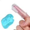 Brosse à dents de doigt de bébé avec boîte de brosse à dents de silicium Nettoyant enfants dents effacer silicone doux brosse à dents