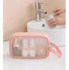 PVC Clear Cosmetic Bag Travel Makeup Kapacitet Portable Toalettsaker Väska Vattentät Tvättlagringspassar Utomhus Beach Väskor Multifunktionsväskor