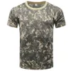 Camuflagem masculina T-shirt de malha respirável e rápida secagem de moda moda tendência camisa tático militar militar tee g1229