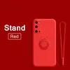 Sıvı Silikon Kılıfları Yüzük Stand Tutucu iPhone 15 14 13 12 11 Max Pro Samsung Galaxy A52 A72 4G 5G Kapak A32 A51 Kayış