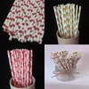 Cartoon Paper Straws Disposable Kraft Paper Pineapple Environmental Protection Straw Drinks Party Decorate Strawberry New Arrival 04ys M2