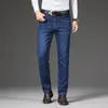 Outono inverno homens jeans masculinos homens clássico moda algodão alongamento regular apto denim calças macho marca calças grande tamanho grande 42 201111