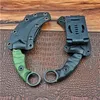 High Quality Outdoor Survival Tactical Fixed Blade Claw Knife D2 Black Stone Wash / Satin Blade Full Tang GRN Handle Karambit