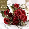 Silk Flower Simulation Rose Lovely Walentynki Prezent Symulacja Seattle Rose Wedding Holding Flowers 6 sztuk w wiązce