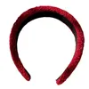 Mode breite rote Haarbänder für Frauen Kopfschmuck Massivfarbe Tuch Stirnband Lünette Mädchen Plaid Hairband Hair Hoop Haarschmuck