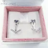 Autentyczne 925 Sterling Silver Pandora musujące Wishbone Heart Stud Kolczyki Stadnina Kolczyk Luksusowe Kobiety Walentynki Walentynki Urodziny Prezent 299280C01