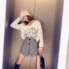 Autumn Winter Women Sweater Pullovers Sexy V Neck Sweet Love Brodered Casual Striped Letter Long Sleeve Knit Jumper Tops Ropa 201223