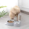 Petshy Dog Cat Food Bowl med vattenflaskvalp Kitten Automatisk dispensermatare Pet Dubbel inte våt mun Y200917