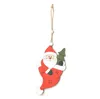 Décorations d'arbre de Noël Bois coloré Creative Pendentifs d'arbre de Noël Père Noël Milu Cerf Pendentifs Ornement de Noël Cadeau 3 Styles KKA1602