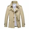 Mens Autumn Business Casual Jacket Male Outdoor Long Lapel Windbreaker Lightweight Jackets Men's Trench Coat Brand Clothing 201128