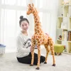 50120cm 멀티 크기 판매 고품질 현실적인 박제 아프리카 초원 야생 동물 소프트 기린 플러시 장난감 어린이 선물 LJ27145106