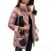 패치 워크 재킷 여성 대형 여성 겉옷 캐주얼 겨울 파카 코튼 패딩 코트 따뜻한 퀼트 스탠드 칼라 복어 재킷