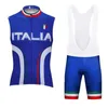Maglia da ciclismo da uomo ITALIA Team Tuta estiva traspirante Senza maniche Gilet da bici Pantaloncini con bretelle Set MTB Abbigliamento sportivo da bicicletta Uniforme Y0629099400
