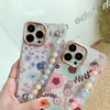 Polsband ultra dunne IMD Soft TPU Clear Floral Phone Cases voor iPhone 13 12 11 Pro Max XR XS X 8 7 Plus Electroplating Case