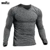 Camisetas masculinas músculos vivos masculino para fisicultura de manga longa Slim Fit Fitness Workout para homem Tretely TriBlend Tops Sportswear1