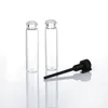 1ml frasco de perfume de vidro de vidro inflável Garrafas de tubo de tubos de frasco de perfume vazio garrafa com tampa preta