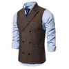 Gilet doppiopetto formale da uomo Abito classico Gilet Homme Gilet caffè slim fit Uomo Matrimonio Chalecos Para Hombre 201106