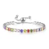 2022 Mode Persoonlijkheid Charm Rainbow Zirkoon Armband Vrouwen Volledige Diamond Verstelbare Crystal Gem Ketting Party Valentine Gift Topkwaliteit Fabrikant Groothandel