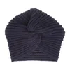 Moda Zima Kobiety Dziewczyna Ciepłe Dzianiny Beanie Solidne Kolor Turbanu Kapelusze Headband Cross Head Wrap Caps