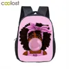 Kreskówka afro dziewczyna z plecakiem koronnym torby dla dzieci szkolne czarne dziewczyny boobag dzieciak przedszkola plecak dziecięcy torba maluchowa prezent 2014177565