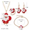 Regalo di Natale Serie di Natale Babbo Natale Alce Campana Decorazioni natalizie per feste Orecchini Collana Bracciale Set multipezzo 50 set