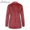 Sollinary Double Breasted Fashion Coats Jackor Kvinnor Höst Vinter Röda Corduroy Jackor Elegant Feminin Ol Slim Outwear Retro T200111