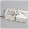 Boîtes à bijoux Emballage Affichage Boîte de papier blanc de haute qualité de bague de collier avec sac de ruban Boucle d'oreille Cadeau Organisateur de bijoux Drop Delive