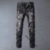 Mens Designer Jeans Distressed Ripped Biker Slim Fit Motorcycle Bikers Denim For Men s Fashion Mans Black Pants pour hommes