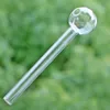 4.1 inch Clear Glass Pipe Oil Nail Burning Jumbo Pipes 105mm Pyrex Glass Burner Concentrate 10.5cm length Thick Transparent Great durable Smoking Tubes for smokers