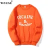 2020 Nouveau Cocaina Caviar Hommes Sweatshirts Lettre Sweat-shirt Sweats à capuche avec chapeau à capuche Big Pocket Hip Hop Hood Pull Top Male X1022