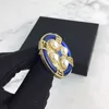 Brand Fashion Jewelry Vintage Egyptian Pharaoh Style Blue Round Brooch Party Sweater Brooche Navy Design Pearls Fashon Brooches