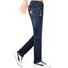 Jeans térmicos quentes de inverno jeans jeans jeans de qualidade calça calças homens calças retas jeans bruce sha 201111