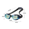 Goggles de natation Attaches d'oreilles Anti Fog UV Protection Men Kids Swim Googles Q01124256029