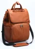 Grande Bolsa de Fralda de Couro Pu Backpack para Mamãe em Brown Stroller Organizer Bags Maternidade Viagem Baby Baby Bags Panaleras 201120