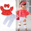 Baby Girls Set Ropa Niños Moda Top Pantalón Dos Pieza Niños Traje de verano Trajes Boutique
