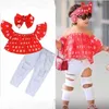 Set di vestiti per bambini Pantaloni alla moda per bambini Pantaloni in due pezzi Abiti estivi per ragazze Abiti da boutique