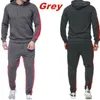 Höst vinter jogging kostymer för män randig hoodie + byxor casual tracksuit manlig sportkläder gym casual kläder svett kostym 211222