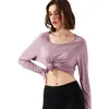 Camicie da yoga a maniche lunghe primaverili Sport Top Fitness Yoga Top Abbigliamento sportivo da palestra per le donne Palestra Donna Mujer Maglietta da corsa X3066124418