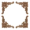 4PCS Woodcarving Appliques cornice decorativa per parete Mestieri d'angolo mobili unici naturale floreale legno intagliato vendita calda di legno