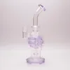 Color Skull Prec Glass Bong Dab Rig Smoking Pipe Recycler Oil Rig Hookahs mit 1 klaren Kopf Geben Sie 1 Quartz Banger als Geschenk