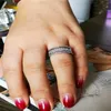 Bröllopsringar smyckeband för kvinnliga gåvor Silverfärg CZ CLASSY ENGRAGITY Luxury Ring1