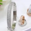 Mulheres pulseira de cristal jóias 18k cor ouro sorte espumante três fileiras de diamante pulseira pulseiras dia dos namorados039s jóias gi1099924