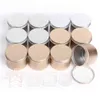 Luxury Candle Jars with Lid Bulk Round Candle Container Tins Empty Storage Box for DIY Salves Skin Care Beauty Samples H1222