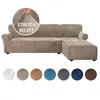 Dicker Samt L förmig Sofaabdeckung Wohnzimmer Ecke Couch Slipcover Sektional Stretch Elastische Sofa Abdeckung Canap Chaise Longue 201119