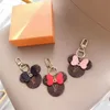 Fashion Women Keychain Big Ear Keyring Cute PU Chain Bag Charm Boutique Car Holder Mouse Design Key Ring Accessories 6 Colors Gift2487970