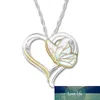 Новый творческий двухцветный в форме сердца бабочка ожерелье подвесной женские моды ювелирные изделия