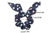 Rabbit Ears Hairband Dots Women Hair Scrunchies Bows Girls Hair Ties Bunny Rubber Bands Ponytail Holder Hair Accessories 10 Colors DW6307