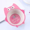 Cartoon Bamboo Fiber Baby Feeding Bowl Kids Baby Food Gerechten 8 Stijlen LJ201110